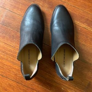 Lucky Brand black leather ankle boots